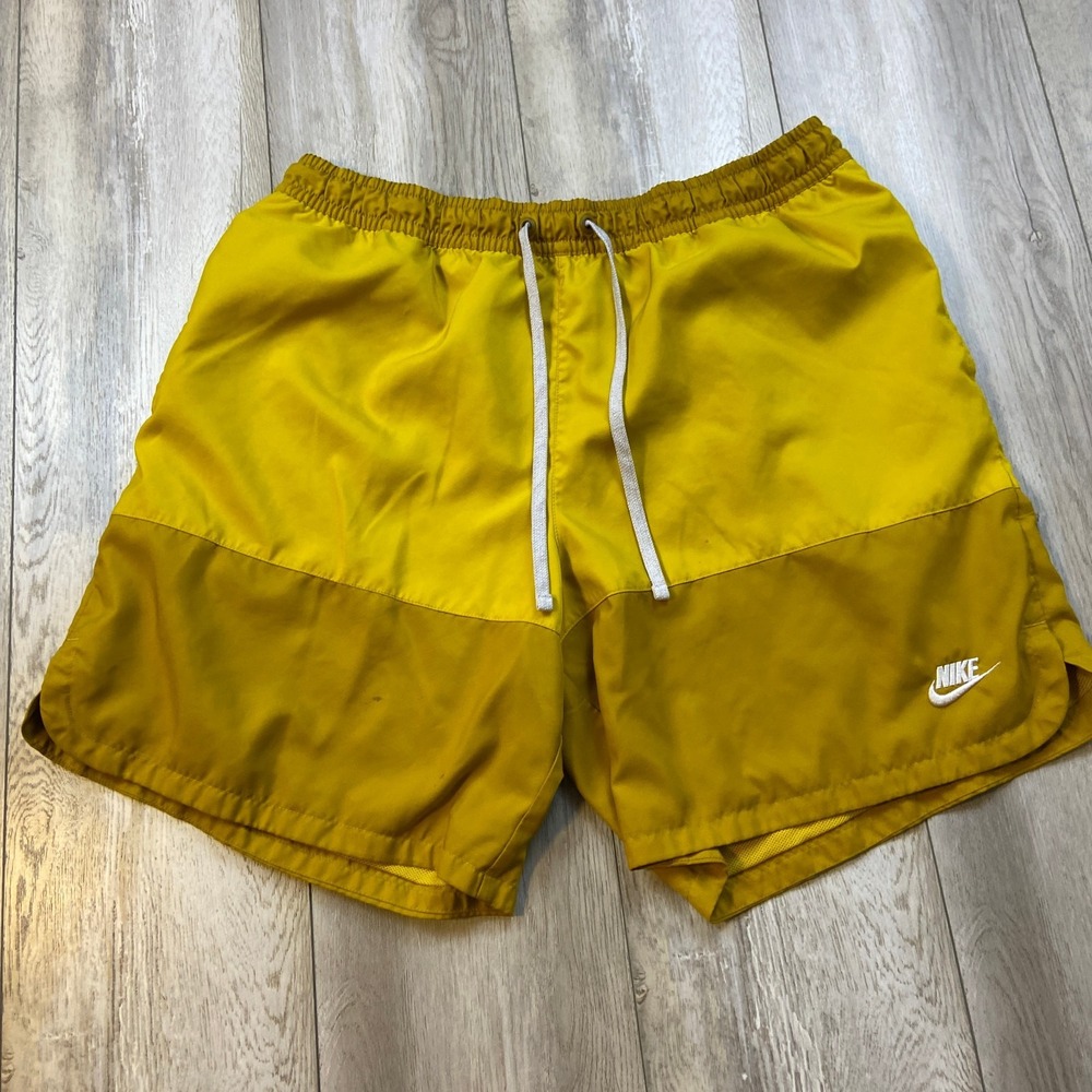 Nike Swim Shorts Mens XL Gold Yellow Athletic Trunks Mesh Lined DM6831-772 *